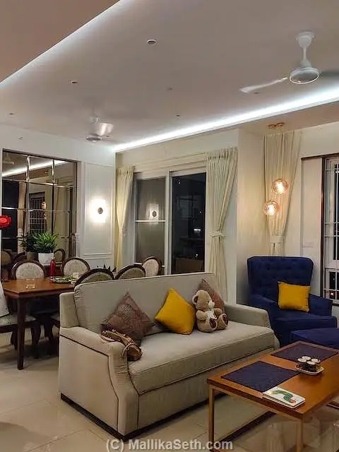 Residential Interiors for a 3BHK apartment for the Poddar's at The GCorp Icon North, Bangalore